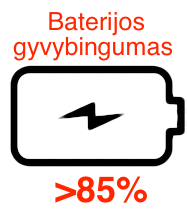 Baterijos gyvybingumas >85% Product page